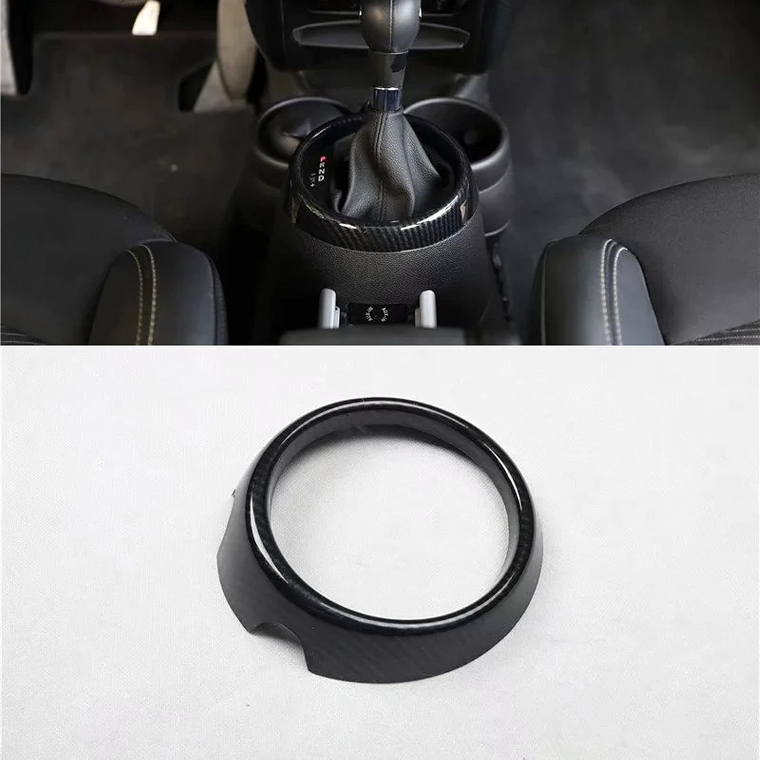 for Mini Countryman R60 2013-2016 1PC Car Gear Shift Knob Frame Cover Trim ABS Car Accessories (Black)