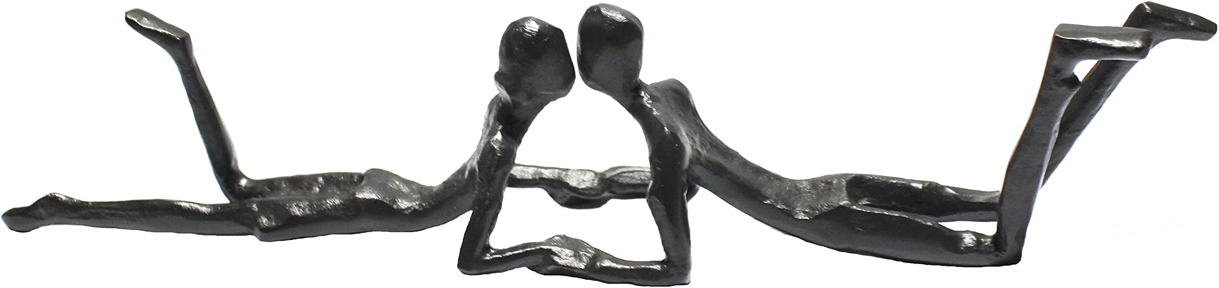 You & Me Sculpture Handmade Solid Metal Statue Heirloom 30x6 cm (12x3 inch) Gift Celebrate Love Shadow Figure