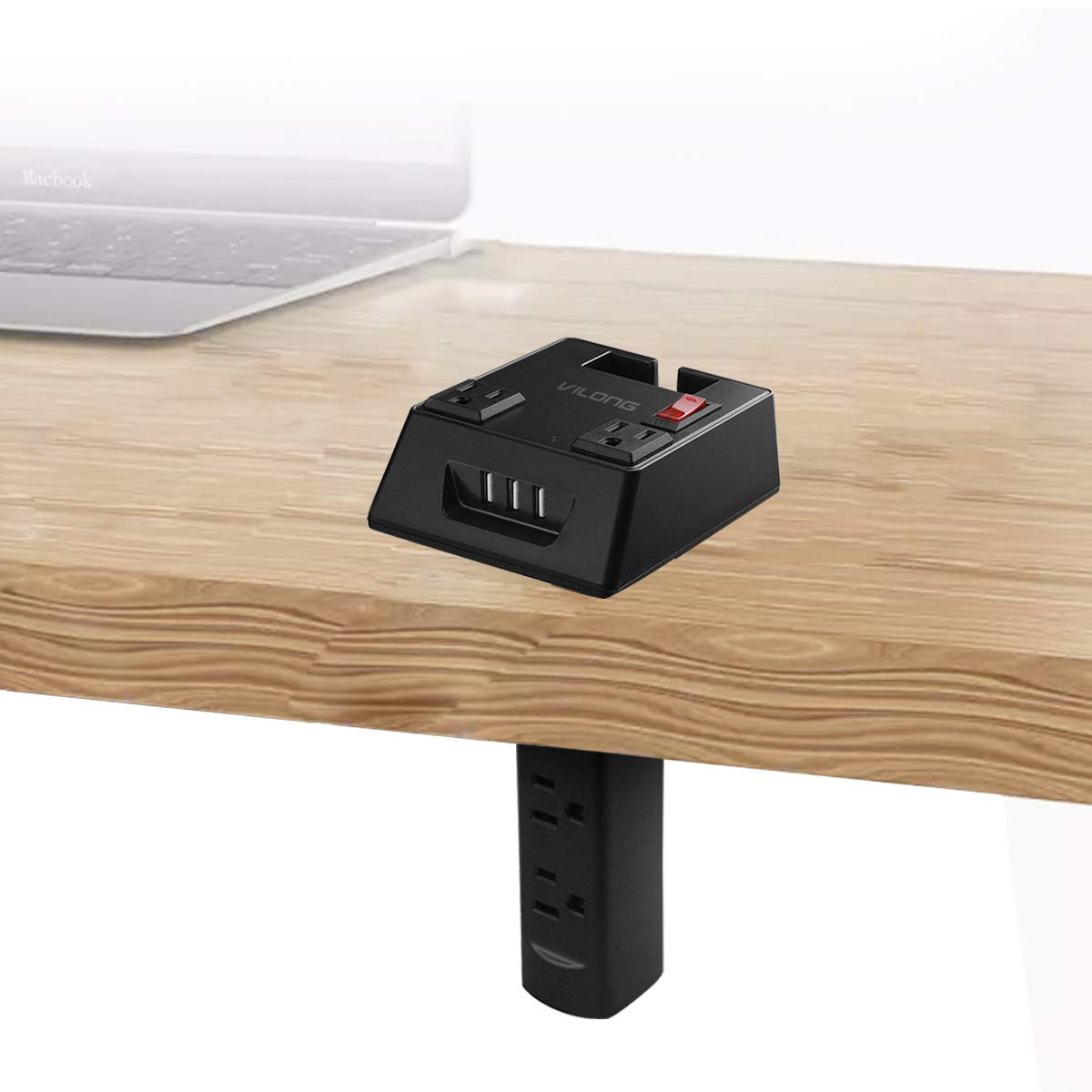 Desk Power Strips, 2in1 Combined Power Outlets, Desktop Recessed