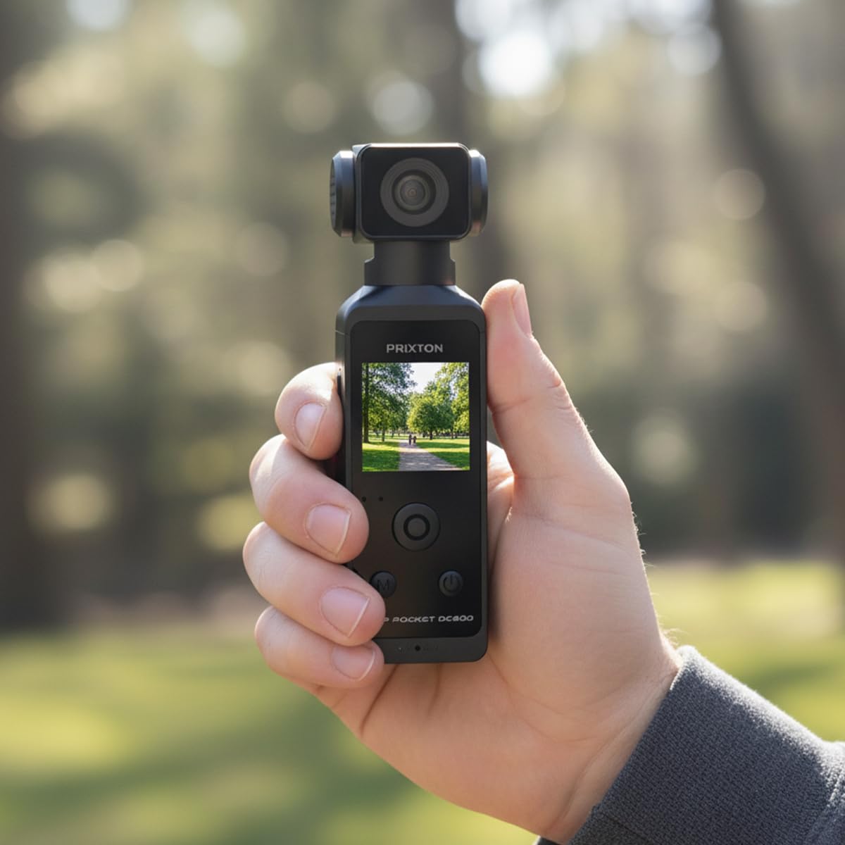 PRIXTON Cámara Vlogging WiFi Snap Pocket, Cuerpo Giratorio 270º, Pantalla 1.3", Resolución 5K y 50MP, Estabilización Avanzada EIS, Carcasa Sumergible 30 Metros, Autonomía 1.5h, Tarjeta SD hasta 256GB