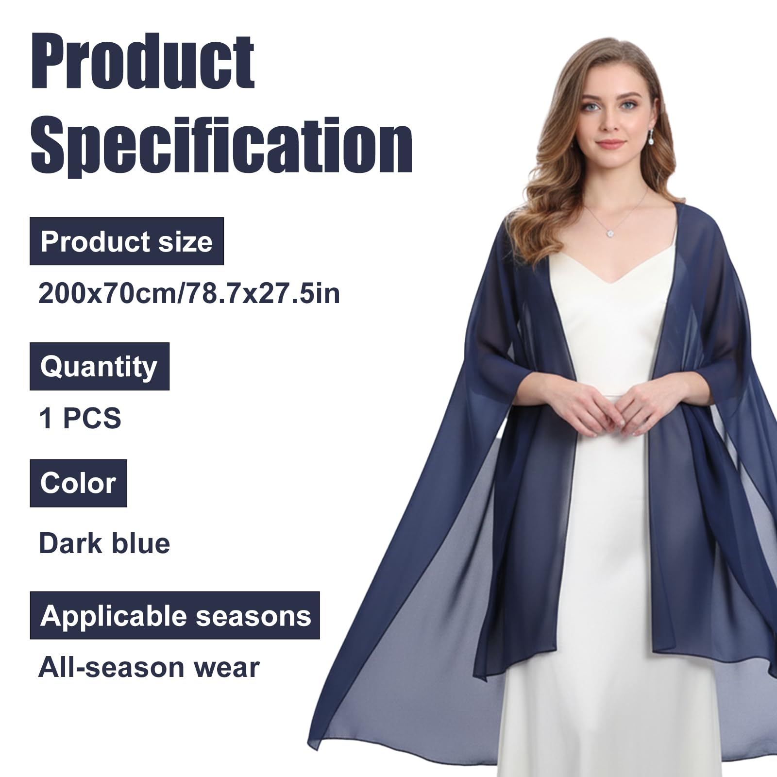 Stola für Abendkleid, Elegant Chiffon Schal Stola Damen Halstuch Chiffontücher Sommer Schal Soft Damen Festliche für Abendkleid Hochzeit Cover Up