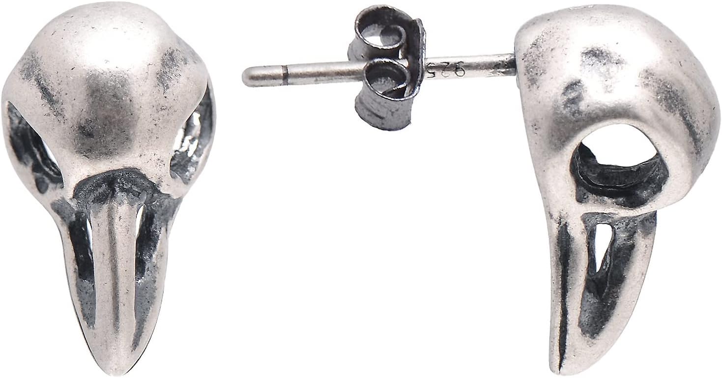 925 Sterling Silver Creepy Skull Studs Earrings for Women