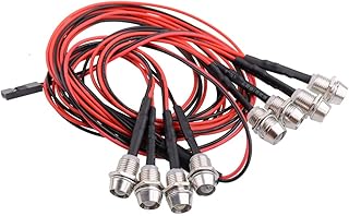 LAFEINA 8 LED Lights Kit White Red Headlights Taillights for 1/10 1/8 TrX4 D90 SCX10 HPI HSP RC Model Car Truck Tank Lighting