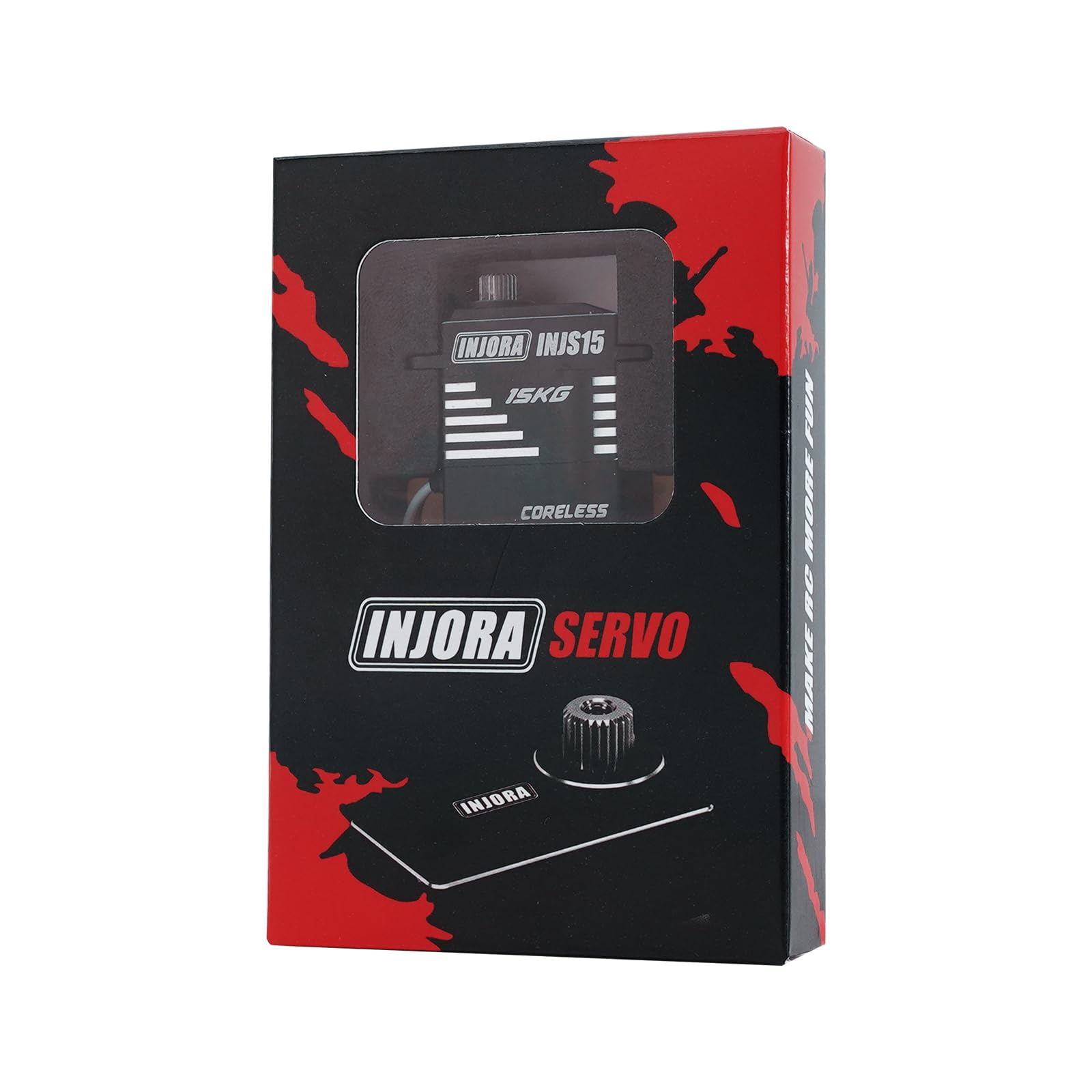 INJORA INJS15 - Micro servo de par alto sin núcleo de 15 kg para actualización de oruga RC 1/18 1/24