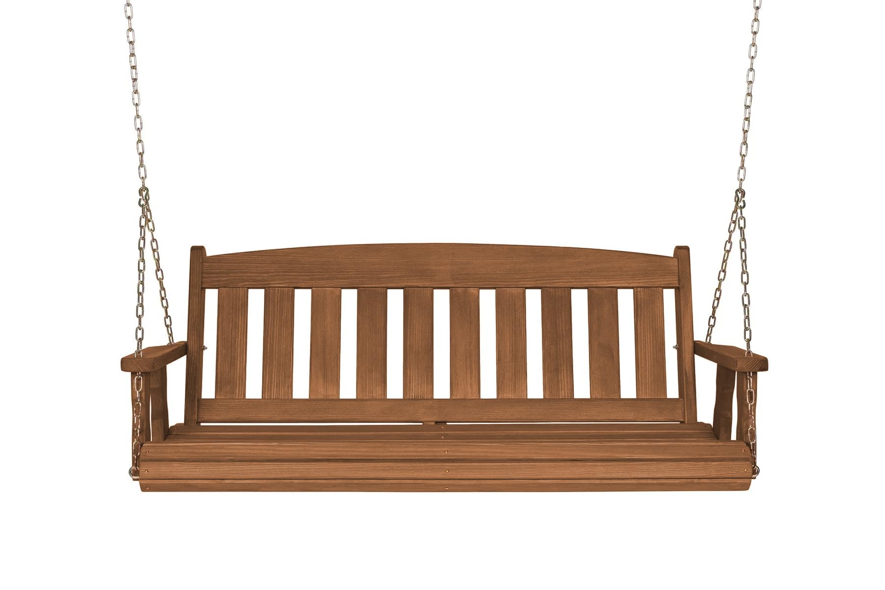Amish Heavy Duty 800 Lb Mission Treated Porch Swing with Hanging Chains (5 Foot, Oak Stain)