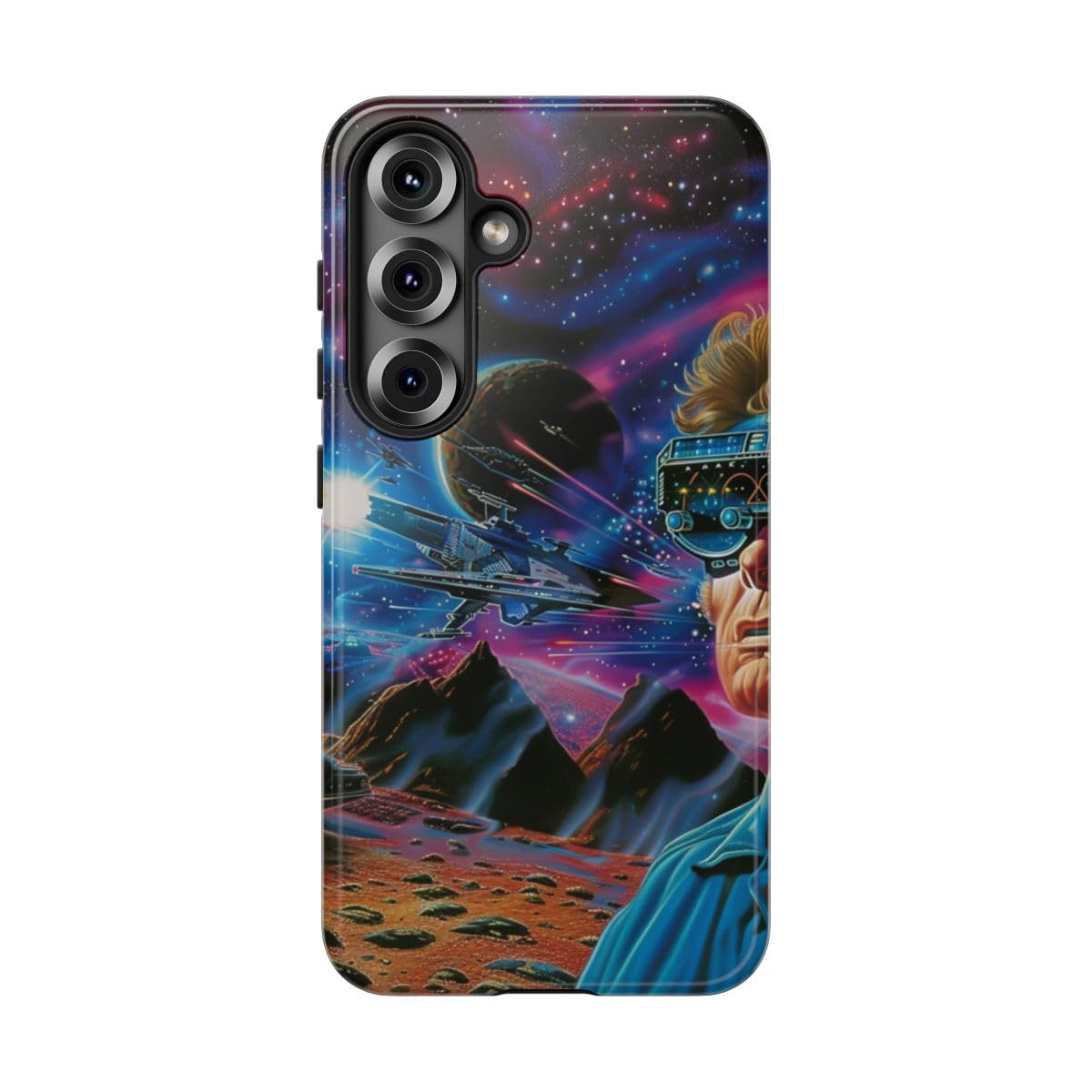 Coque Samsung S25 résistante bleu Space Battle protégeant des rayures quotidiennes - 5