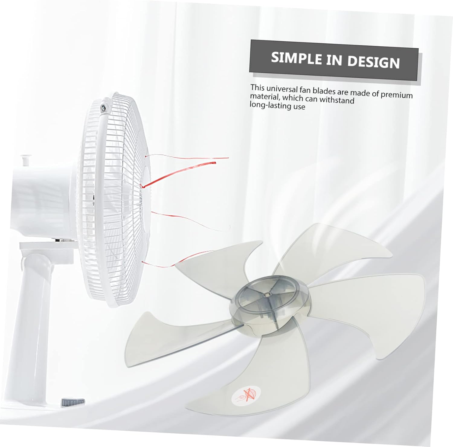 Cabilock 3pcs Replacement Fan Five-leaf Design for Table Pedestal Fans High-temperature Resistant Low Noise Blades Compatible Indoor