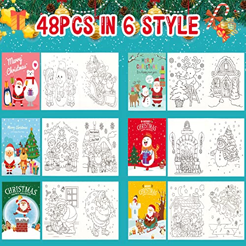 Crtiin CRTIIN-988 48 Pcs Christmas Coloring Books For Kids Christmas Party Favors Stocking Stuffers Holiday Xmas Gifts Goodie Bags Filler School Classroom Activity Party Supplies Teachers Daycare thumb #1
