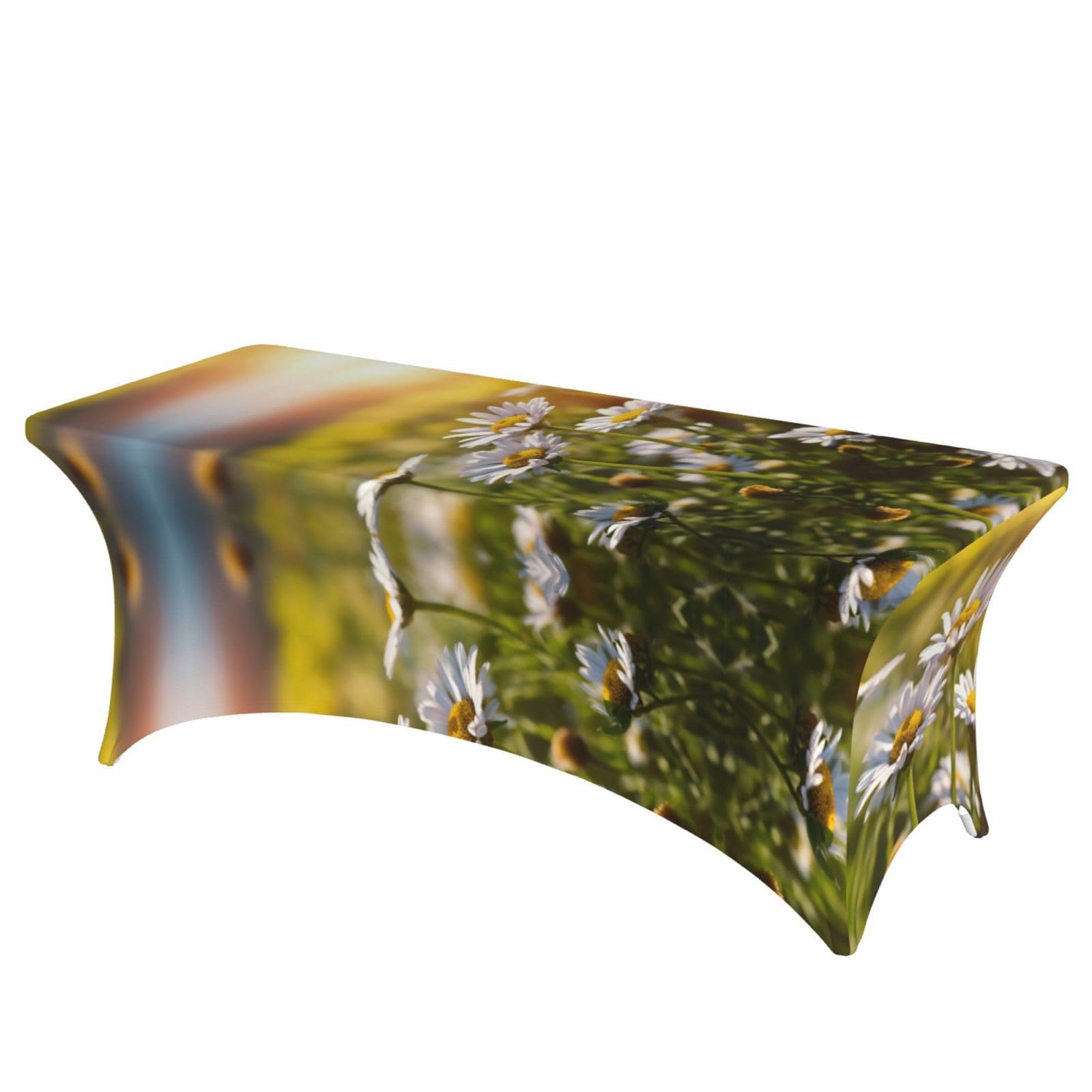 Housses de table extensibles rectangulaires 1,8 m imprimé floral élasthanne fête mariage