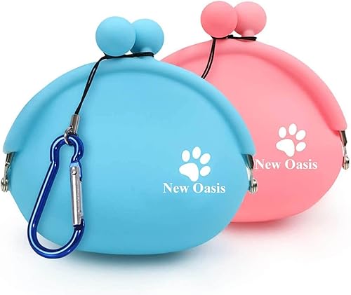 New Oasis - Bolsa de golosinas para perros, bolsa pequeña de silicona portátil de 10 onzas para entrenamiento de perros, contenedor reutilizable de