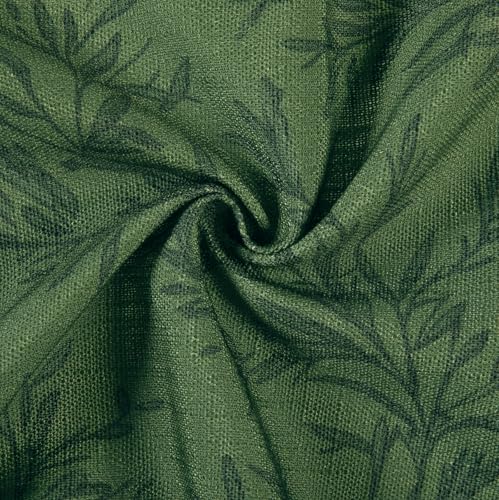 Image of TWOPAGES Pinch Pleat Leaf Print Cafe Curtains, Moss, 52W x 30L