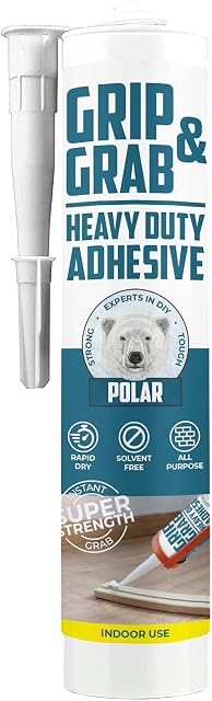 Polar Grip & Grab Heavy Duty Adhesive Pack of 1 - (1x 310ml) Solvent Free All Building Adhesive for Interior Wood, Ceramic, Metal & More