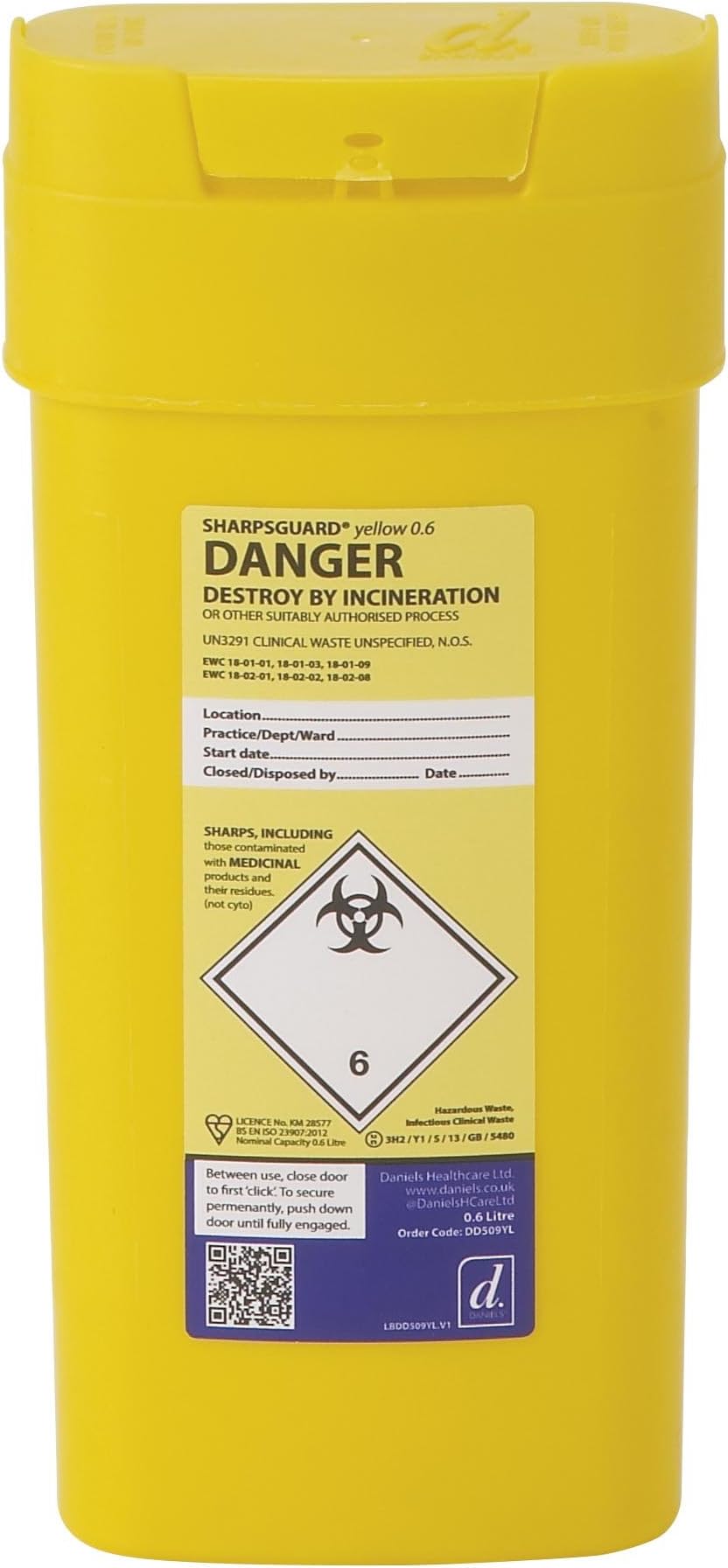 Daniels Sharpsguard Yellow 0.6l Bin