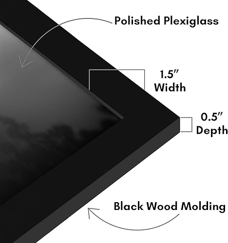 Vista 1068 de Americanflat - Marco para póster de 71 x 74 cm con plexiglás pulido, portarretratos negro de madera industrializada, Epic Collection, marco ancho