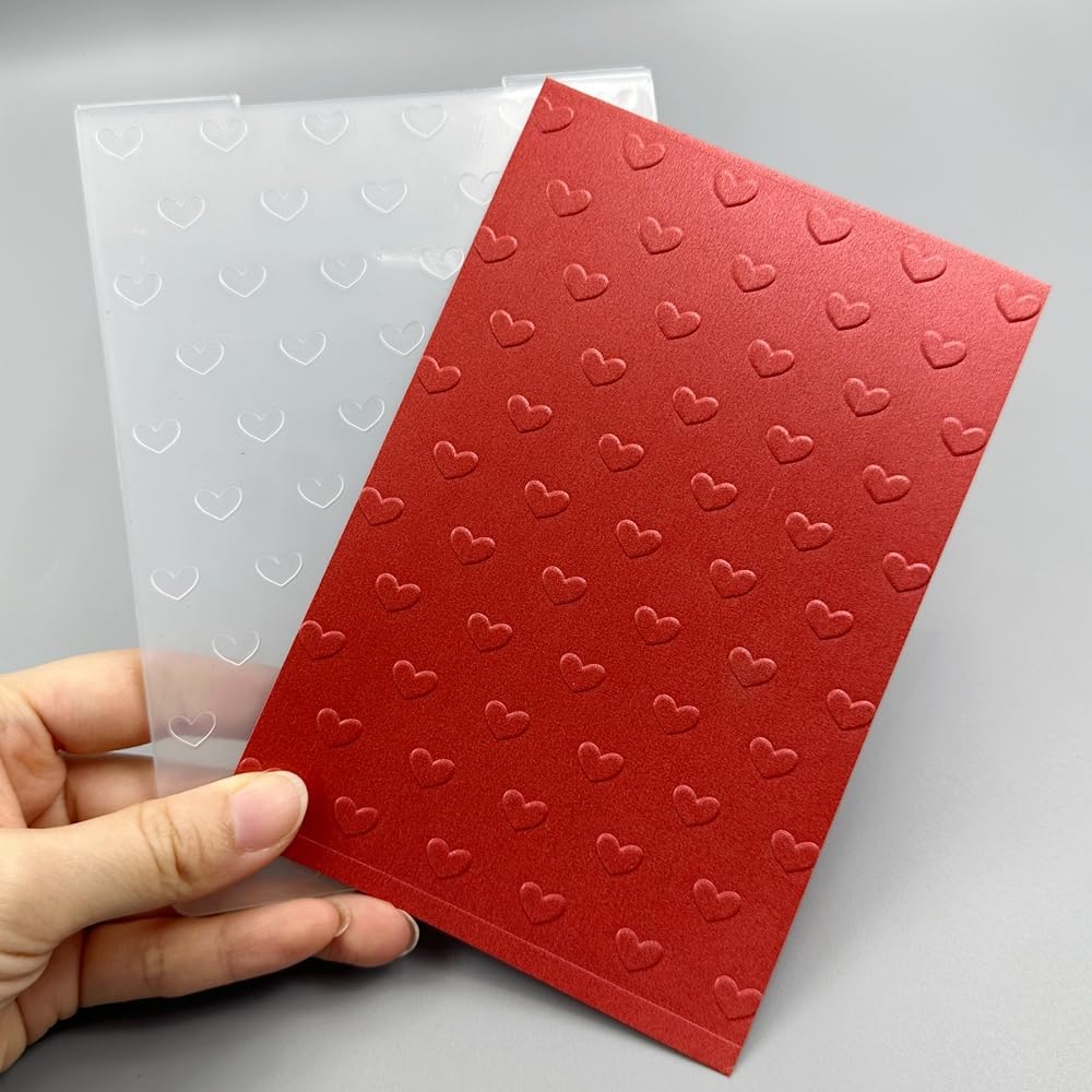 3D Plastic Embossing Folder TemplateValentine's Day Love 2 Texture A6 Size for Card Making DIY Scrapbooking Paper Crafting Handmade Crafts Scrapbooking Arts Supplies Scrapbook Decor