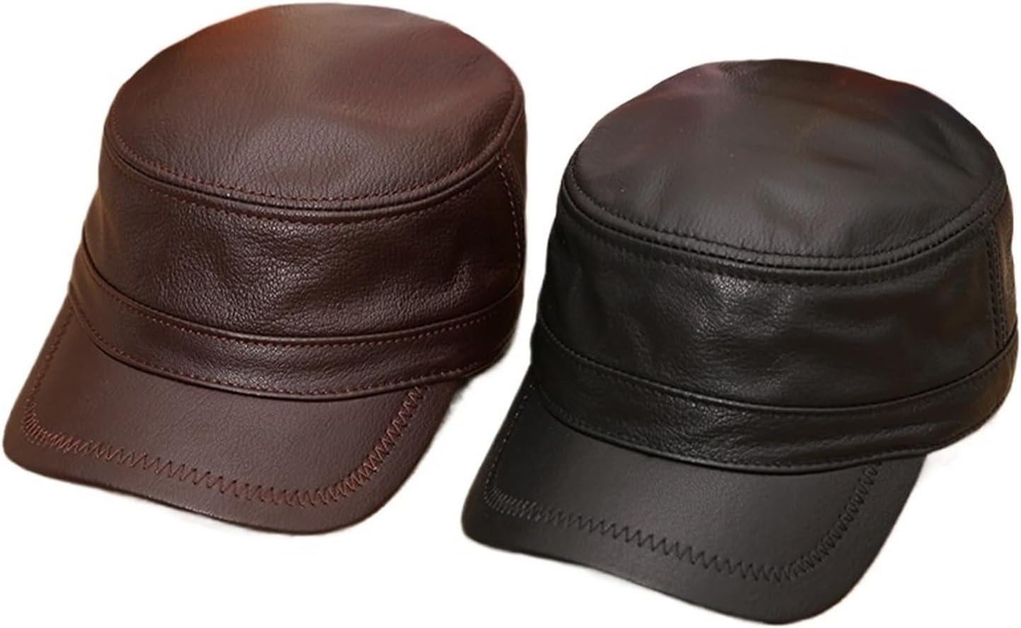 Leather Leather Genuine Hat Man Young Winter Thin Section Flat Hat Sheepskin Berets Elderly Leisure Cap