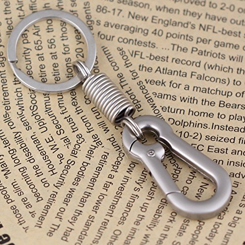 Image of maycom Retro Style Simple Strong Carabiner Shape Keychain Key Chain Ring Keyring Keyfob Key Holder (Matte Silver)