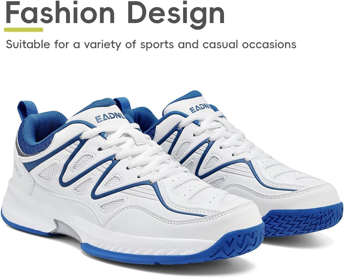 Mens Tennis Shoes Wide Pickleball Shoes for Men Lightweight Non Slip Sneakers All Court