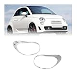 YTMGTZOAZ Car Rear Left Right Tail Light Trim Ring Silver Chrome Compatible For Fiat 500L 2014-2020 Replacement Lamp Cover 68235995AA 68235996AA(Left and Right)