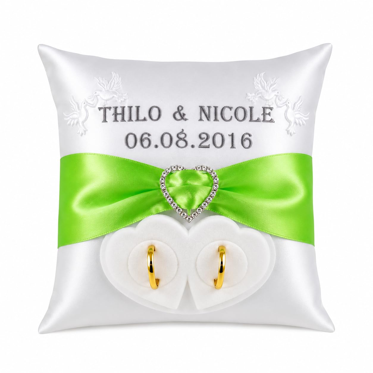 Ringkissen Hochzeit Name Datum Ringhalter Brautkissen Farbwahl