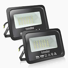 LED Outdoor Spotlights - Powerful LED Outdoor Lights - IP65 - Cool White Light - 6500K Color Temperature - Ideal for Deck, Garden, Patio, Park, Garage - Quantity 2 Pack