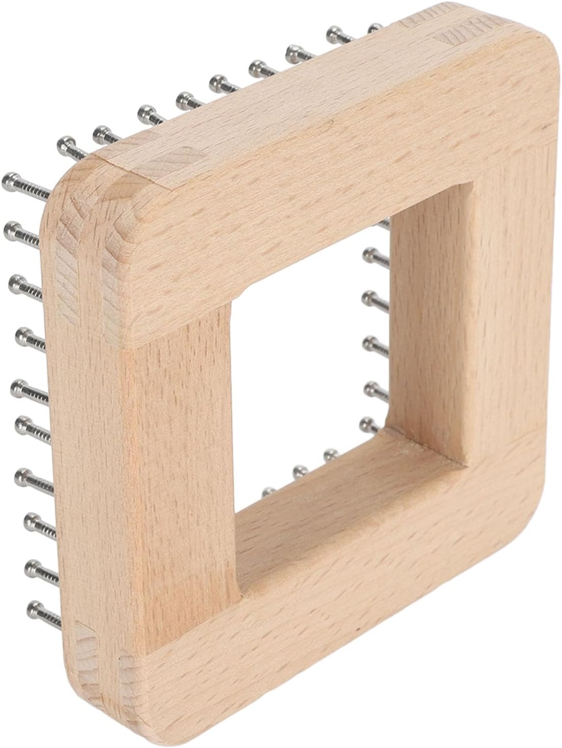 Dioche Versatile Wooden Knitting for Professional DIY Handcrafted Projects Featuring Premium Beech Wood and Stainless Steel Ideal for Weaving Hat Scarf Shawl 10x10cm for Children (10 * 10cm)