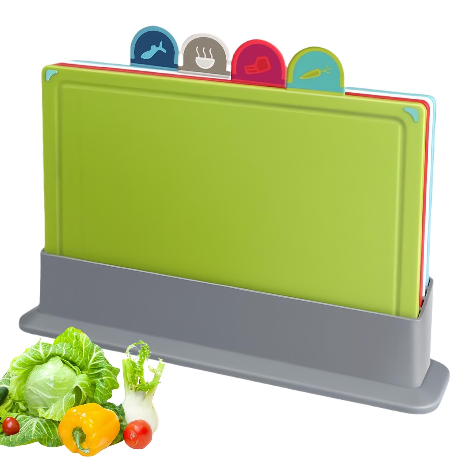 Planches à découper colorées indexées avec support pour cuisine