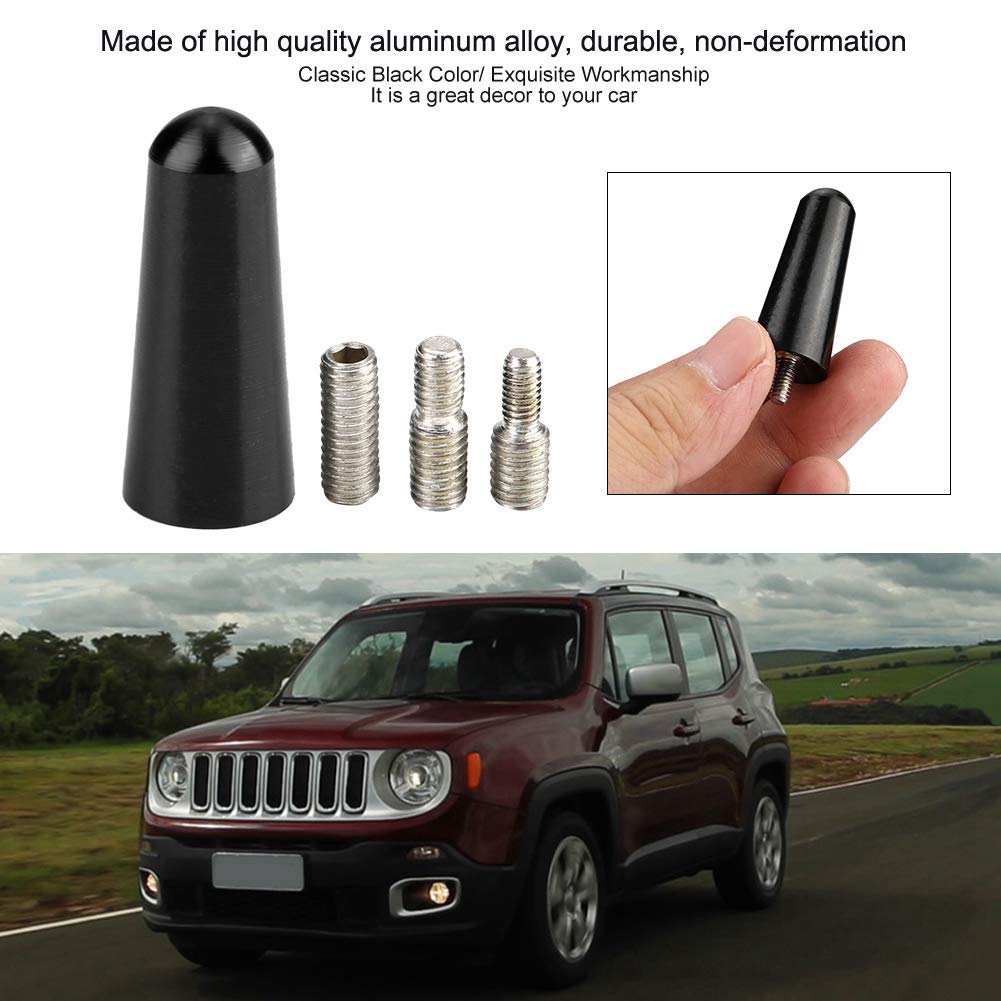 Antena samochodowa, 1,2 cala, 3 cm, dach samochodowy ze stopu aluminium, krótki adapter anteny prętowej S, czarny