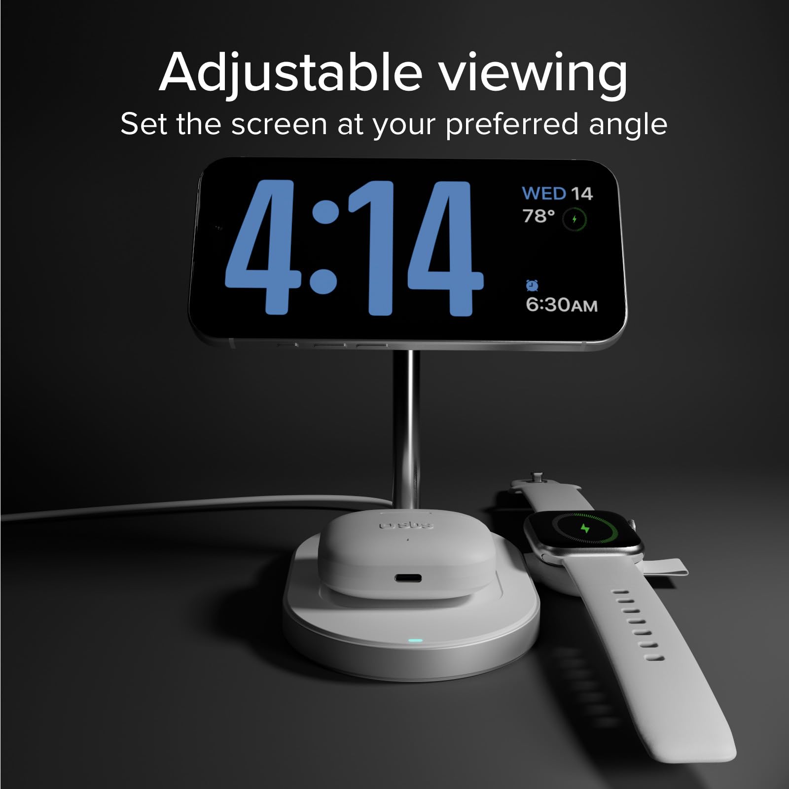 SBS Stazione di Ricarica Wireless 3in1, Qi2 25W MagSafe, MFI Certified | Caricatore senza fili per iPhone, AirPods, Apple Watch, Caricabatterie Magnetico, Dot Watch Portatile, Design Minimal, Bianco