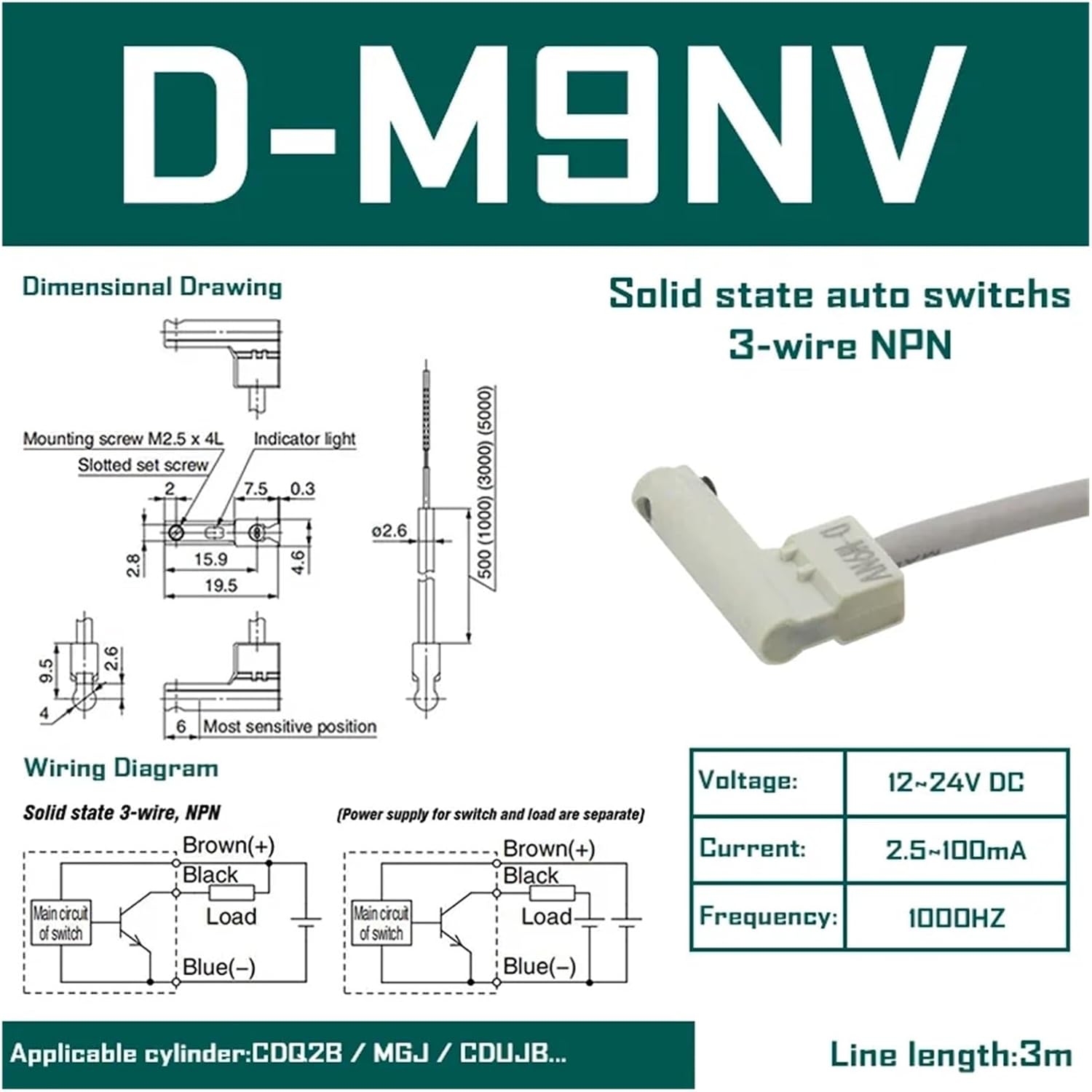 10Pcs/lot Magnetic Switch Sensor Reed auto Switch D-A93 Z73 C73 A54 A73 Solid State auto switchs D-M9B D-M9N D-M9P D-M9BV D-F8B(D-M9NV)