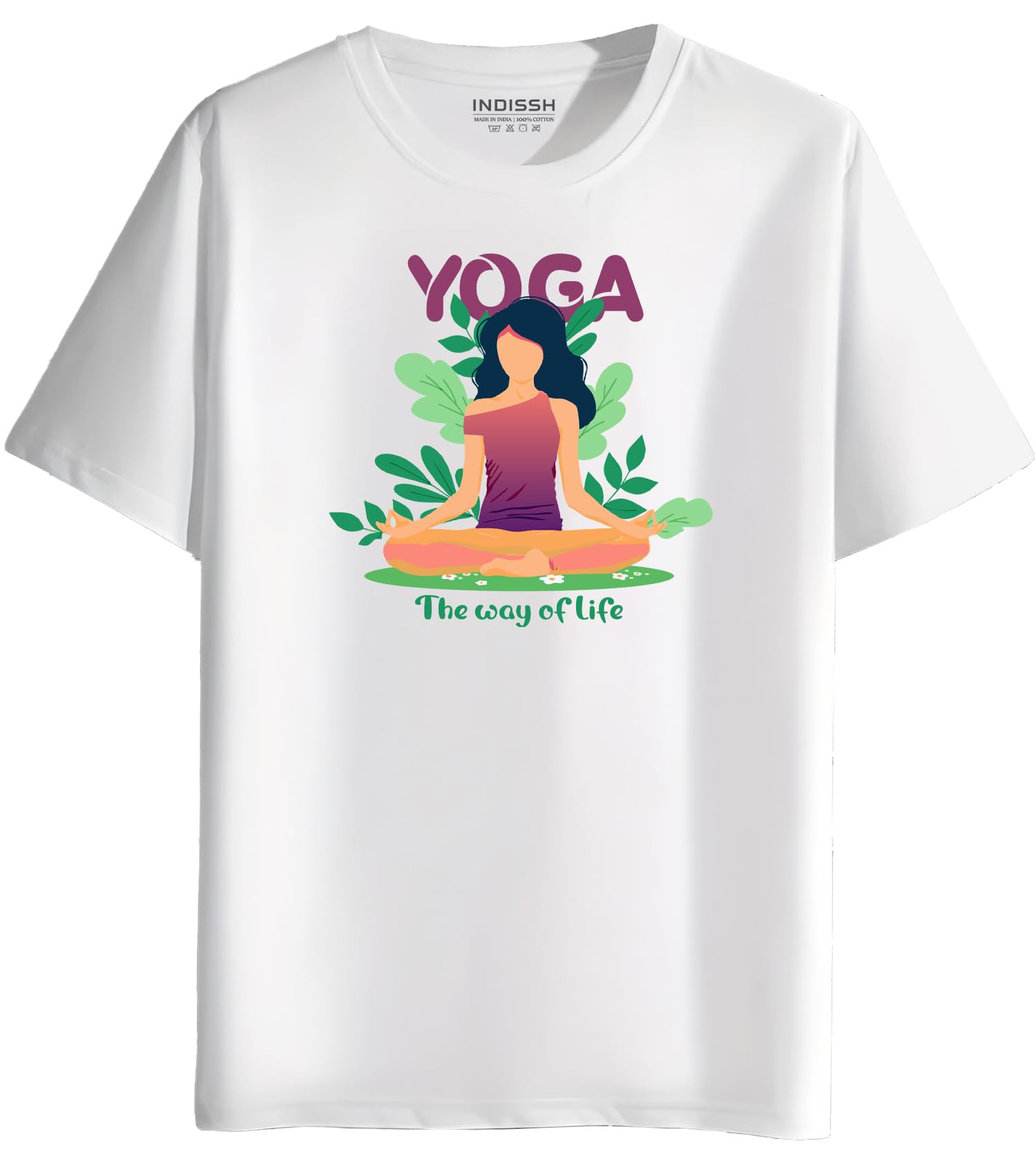 indissh Women's Regular Fit Half-Sleeves YOGA25 Themed Garphic Printed Tshirt|Regular Wear T-Shirt for Women's| Pack of 1 T-Shirt|-picture-22