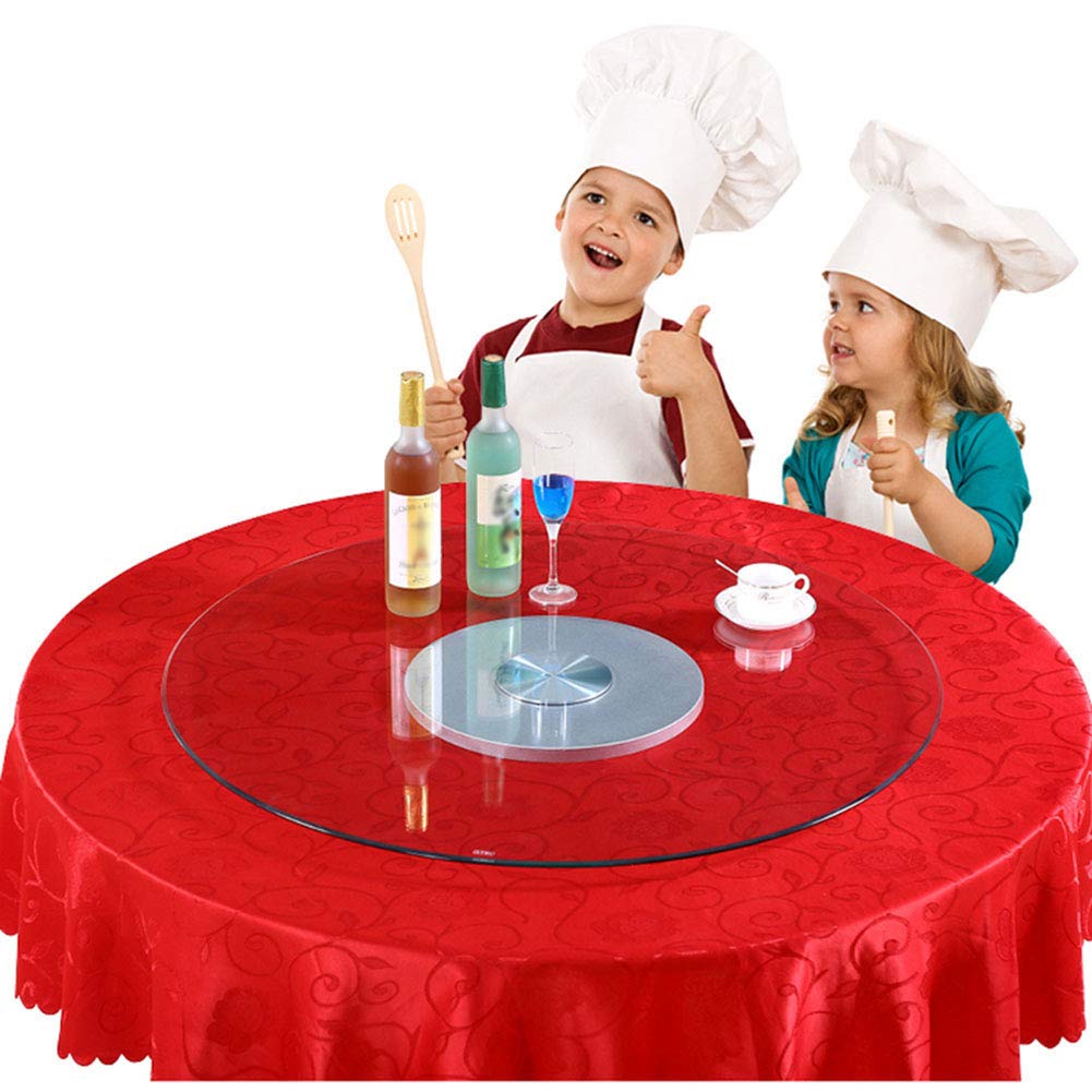 Obrotowa taca obrotowa Lazy Susan o średnicy 70 cm/27,5 cala, płyta ze szkła hartowanego o grubości 10 mm i grube łożysko ze stopu aluminium, elastyczna rotacja, cicha