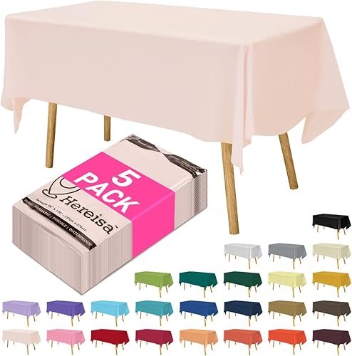 Miniatura 33 de Mantel desechable de alta calidad, paquete de 12, manteles de 54 x 108 pulgadas para fiestas, manteles decorativos para mesas rectangulares, mantel