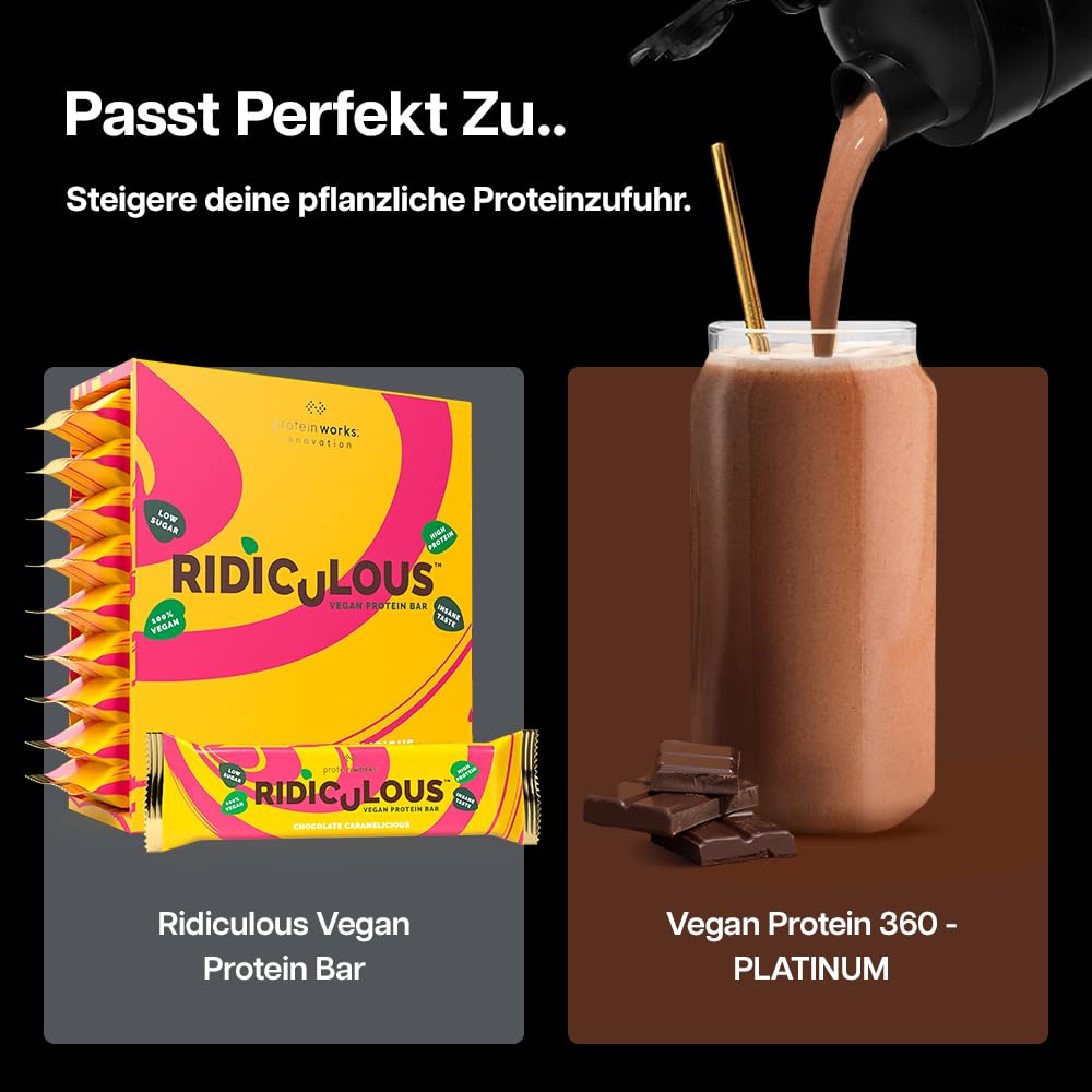 Protein Works | Vegan Protein 360 – PLATINUM Innovation, Premium-Veganproteinpulver, pflanzlicher Proteinshake, essentielle Vitamine & Mineralien, zuckerarm, Chocolate Silk, 14 Portionen, 500g