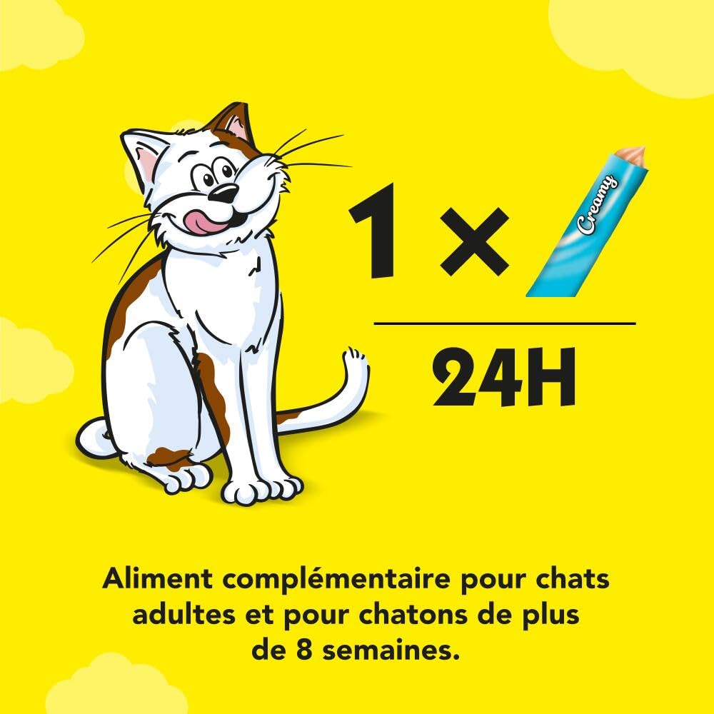 Catisfactions Creamy Friandises pour Chat – Goût Saumon – Récompenses pour Chats Adultes et Chatons – Pack de 4 sachets de 10 g (Lot de 11)