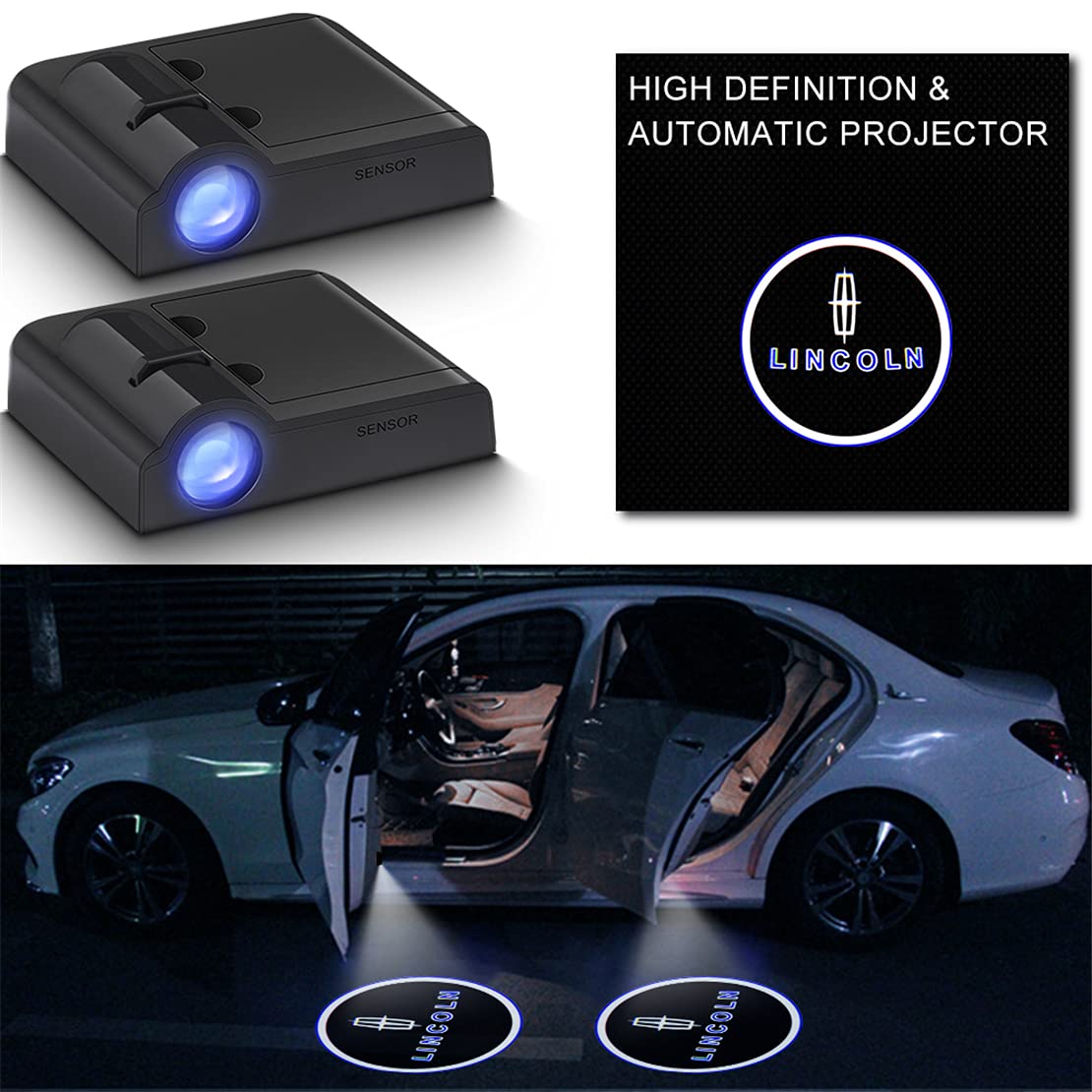 Buy Car Door Logo Light Projector for Lincoln,LED Wireless Ghost Shadow Lights,Laser Door