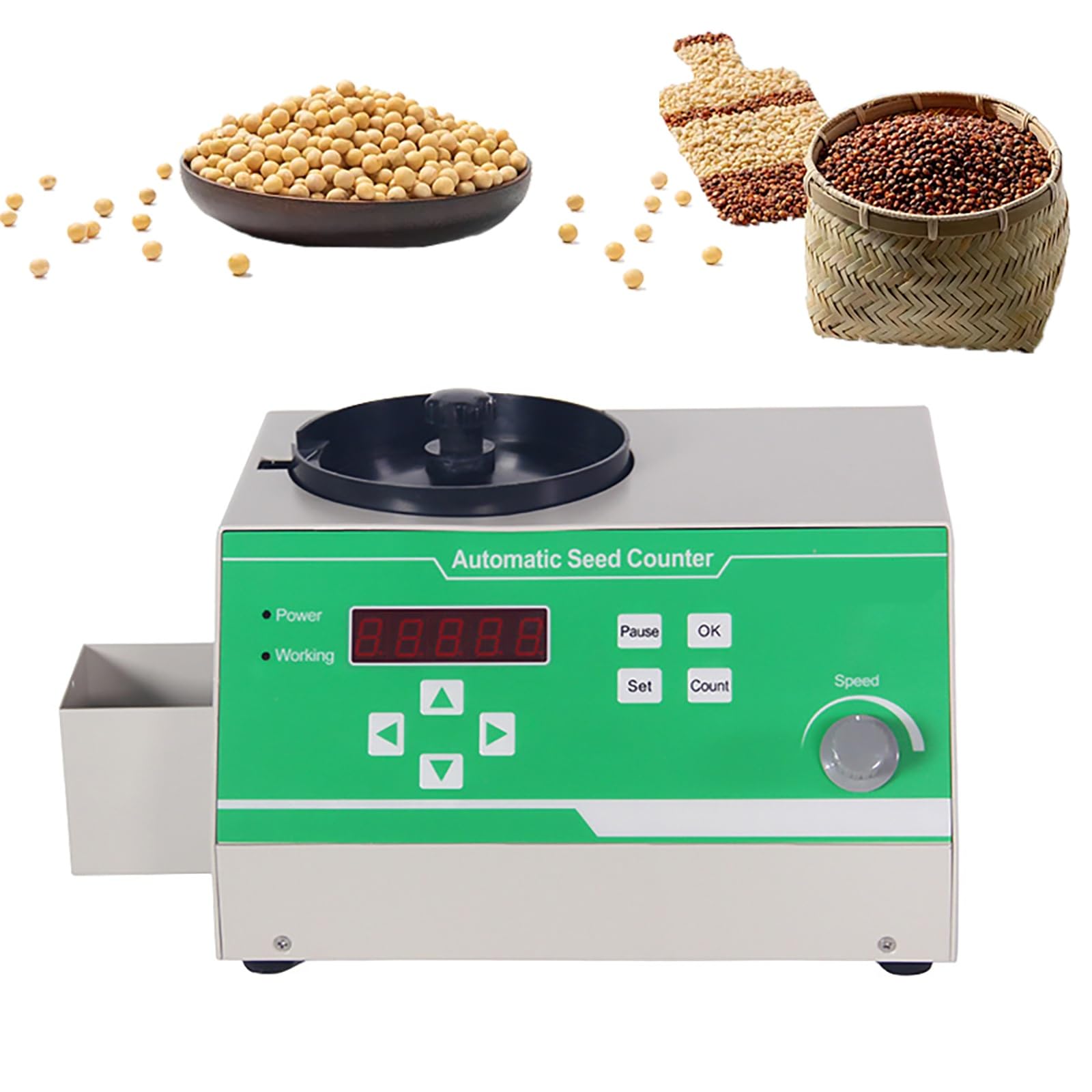 Contador eléctrico de semillas automático para solucionar errores en lotes de arroz y trigo