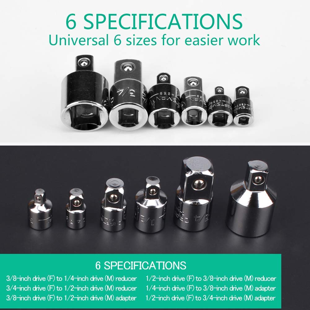 High-quality 8 Piece Socket Wrench Converter Adapter, Reducing