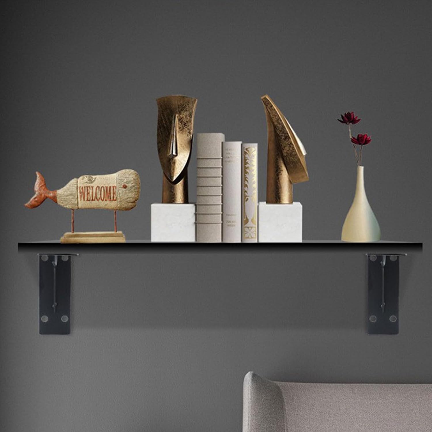 高耐久シェルフ1組 壁取り付けコーナーブレースジョイント 直角 ウッド