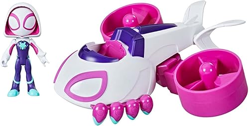 Miniatura 6 de Hasbro Spidey and His Amazing Friends Marvel Change 'N Go Ghost-Copter and Ghost-Spider 4-inch Action Figure, 2-in-1 Vehicle for Kids Ages 3 and Up
