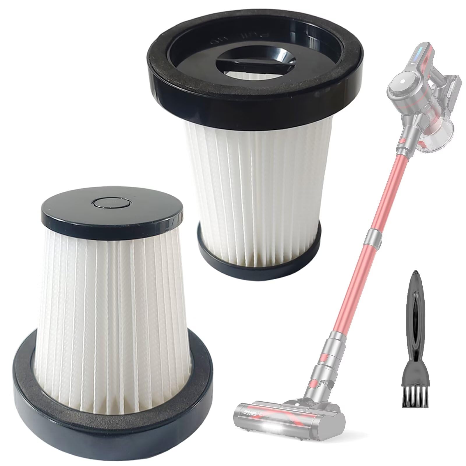 View 1 of 2 Pack Hepa Filters Replacement Compatible with CHEBIO A16 Cordless Vacuum, Washable and Durable Filters Works with CHEBIO and QIKCLN VC06 Stick Vacuum.