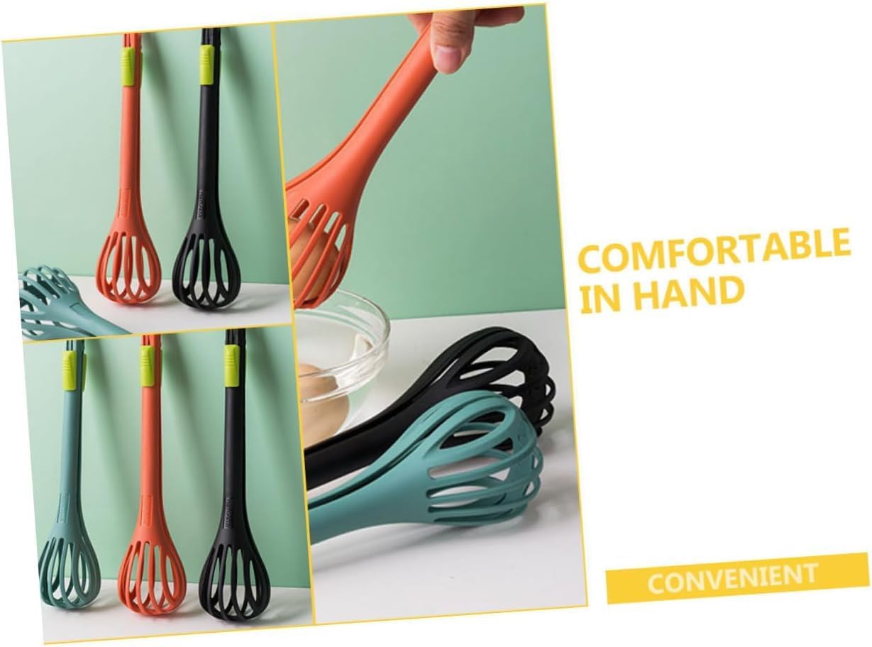 Salad Tongs Kitchen Tongs Manual Salad Mixer Nonslip Egg Beaters Barbecue Tong Food Tong(Black)