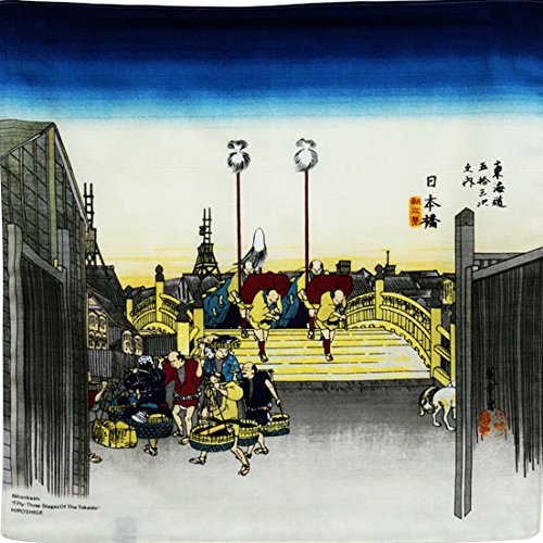 丸全 和雑貨 綿風呂敷 広重日本橋 50×50cm No108