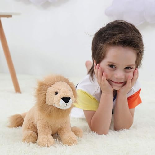 Miniatura 3 de Apricot Lamb Juguetes de peluche de león de peluche, suave, perfecto para niñas y niños (león amarillo, 10 pulgadas)