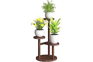 TopDooVa 3 Tier Plant Stand Indoor, Corner Wood Plant Shelf