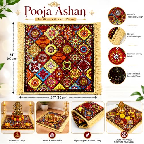 Image of BENAVJI Traditional Floral Printed Carpet Rug for Living Room | Soft Floor Mat with Decorative Tassel Border | Anti-Skid Multipurpose Area Rug for Bedroom, Hall & Home Decor Pack of 3