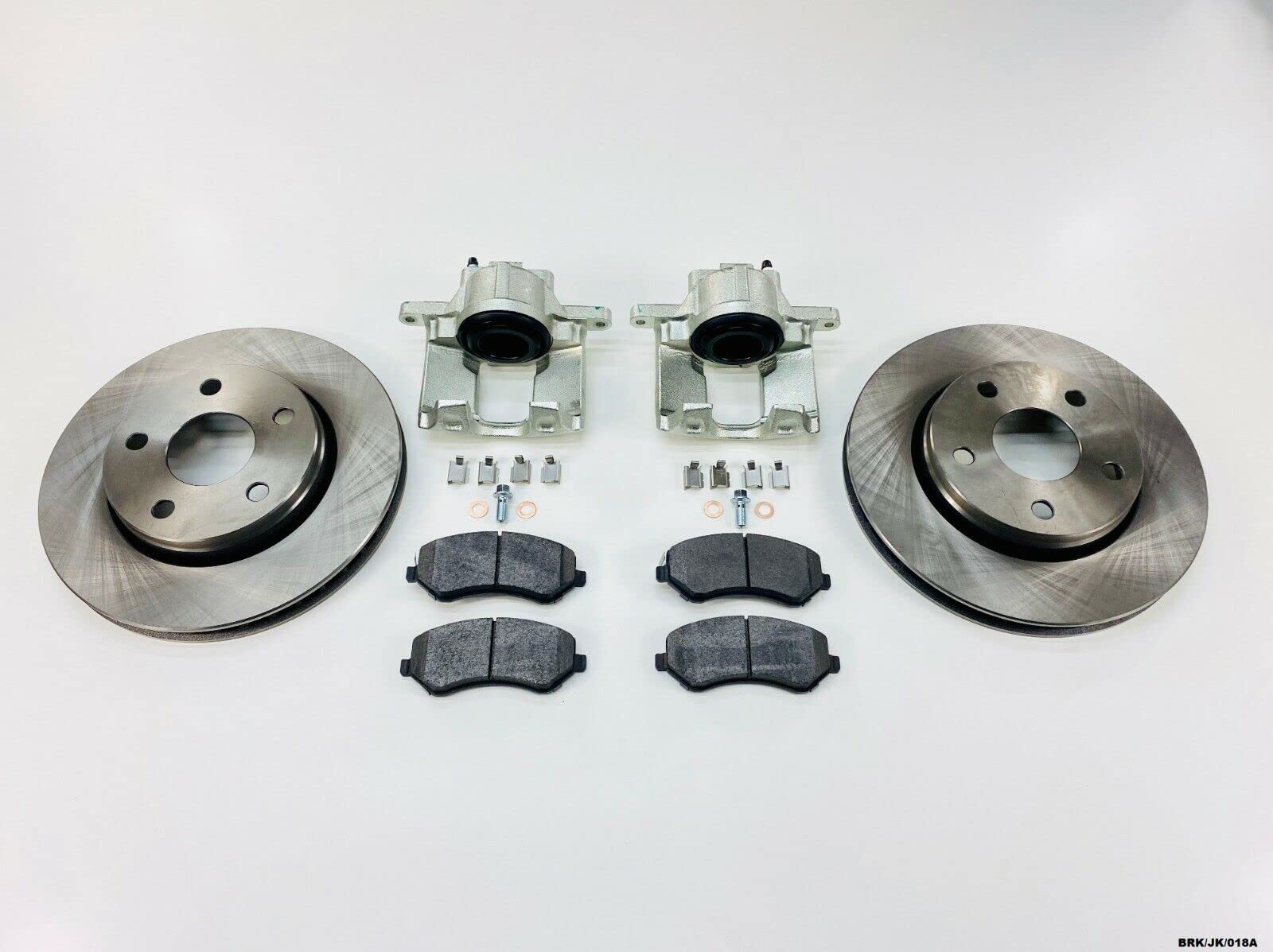 Kit de reparación de frenos delanteros compatible con Jeep Wrangler JK 2007-2017 BRK/JK/018A