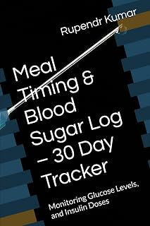 Meal Timing & Blood Sugar Log – 30 Day Tracker: Monitoring Glucose Levels, and Insulin Doses