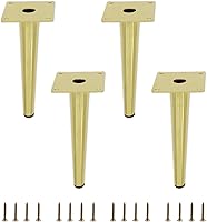 Vista 12 de Paquete de 4 patas para muebles, patas redondas cónicas para muebles, pie de metal resistente para sofá, armario, bar, cama, mesa, silla, sofá