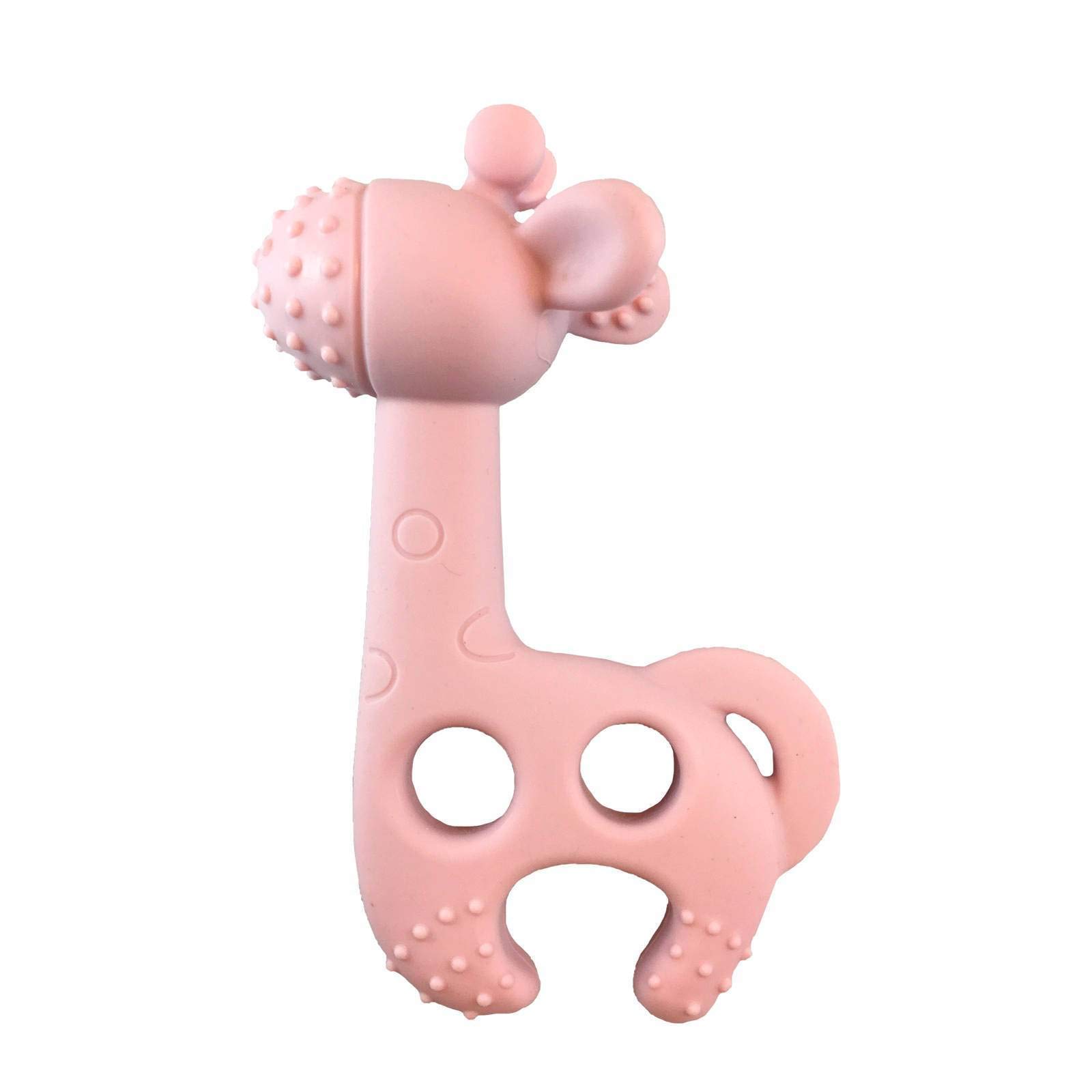 Diaper Champ One Bite Me Raff - Old Pink/Solid Teether , Pack Of 1